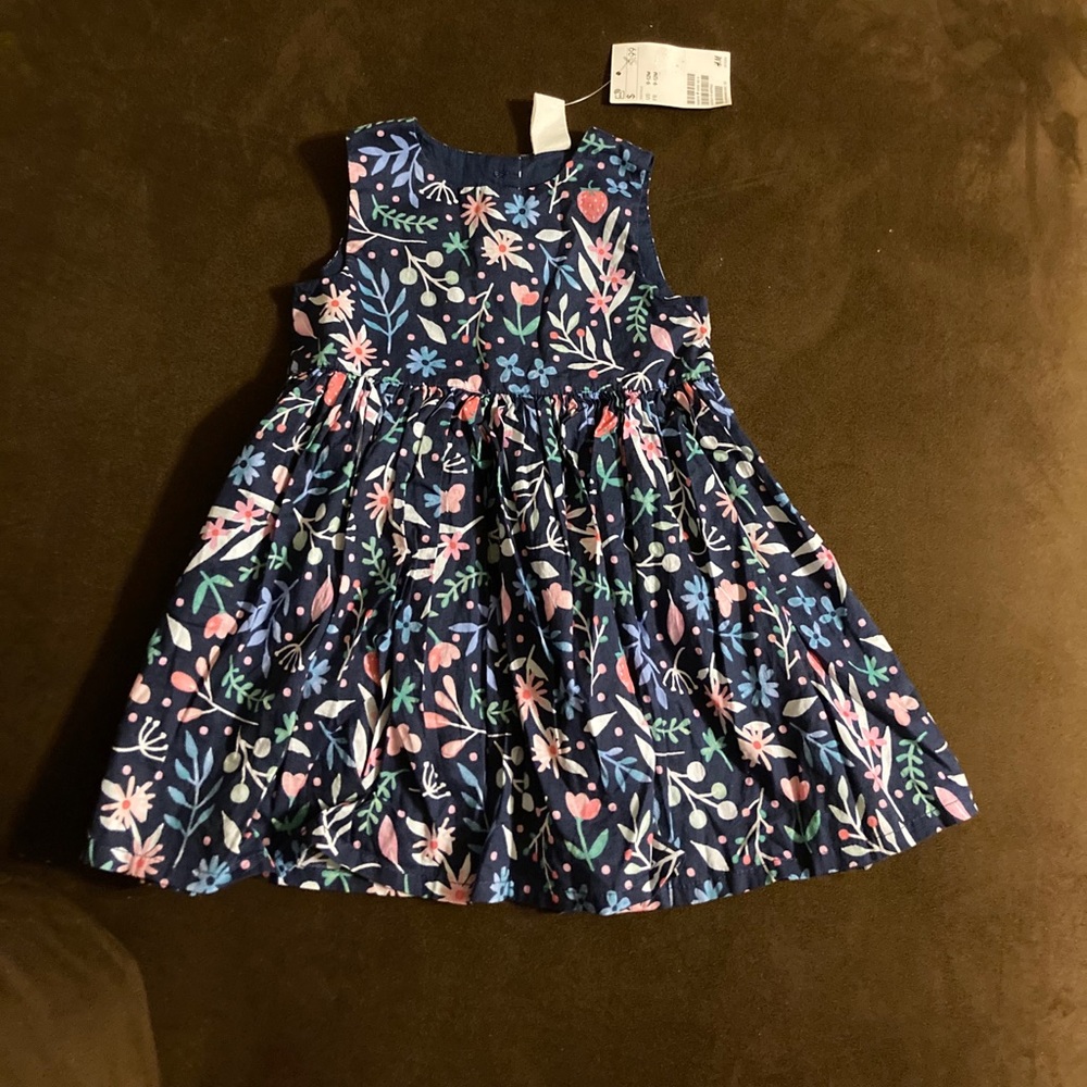 Brand New H&M infant blue floral dress Sz 9-12 mos